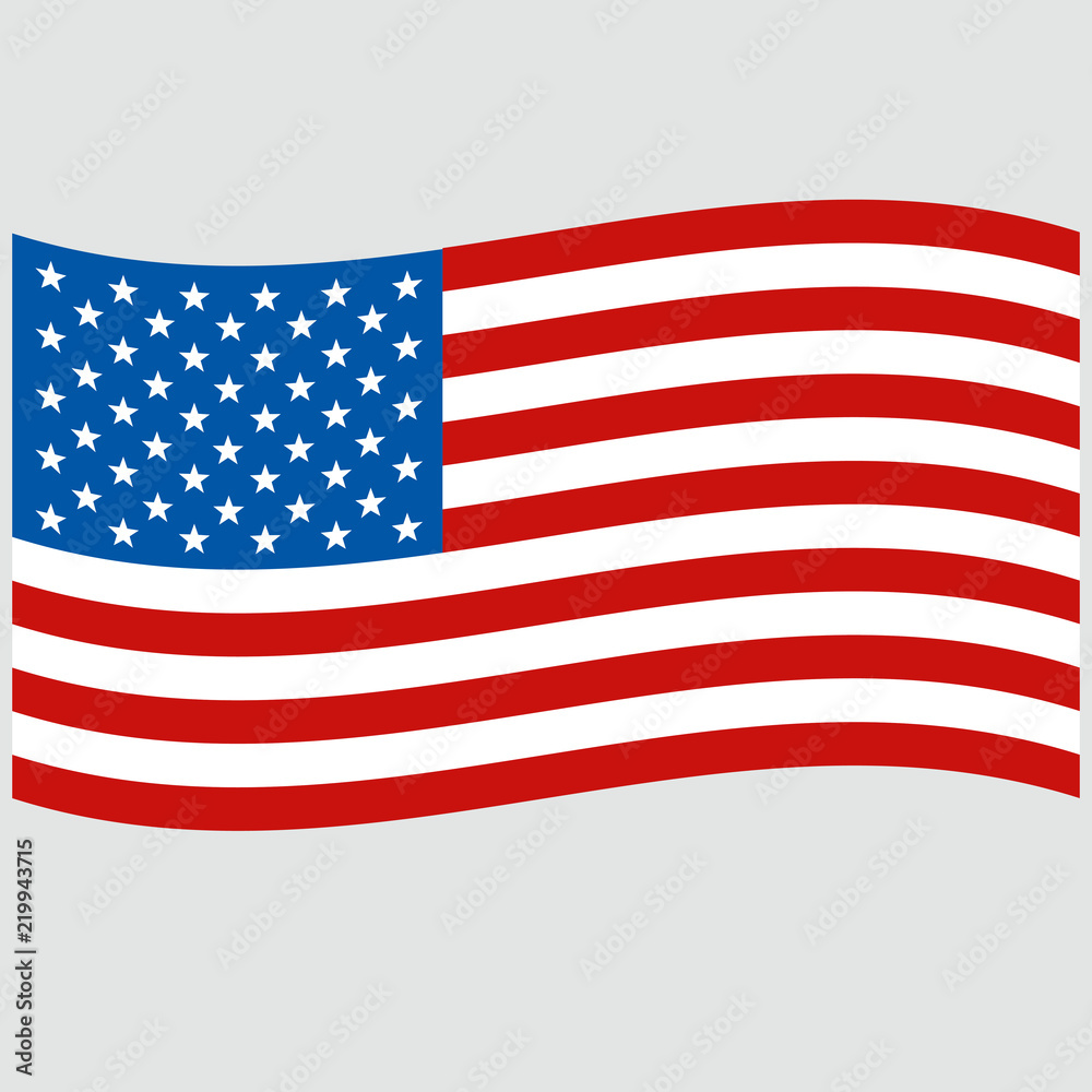Fototapeta premium flag usa on gray background vector illustration flat 