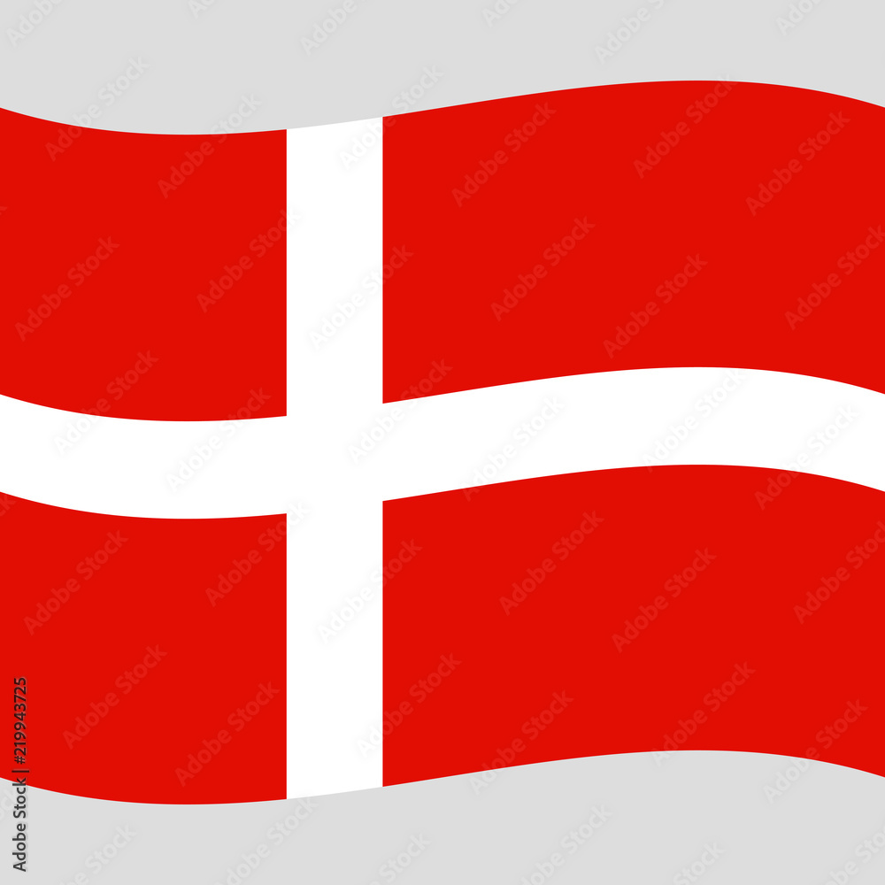 Fototapeta premium flag denmark on gray background vector illustration flat 