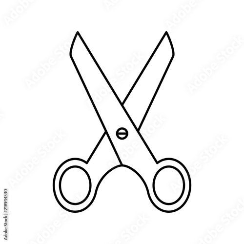 Scissors of icon school work cut dividing