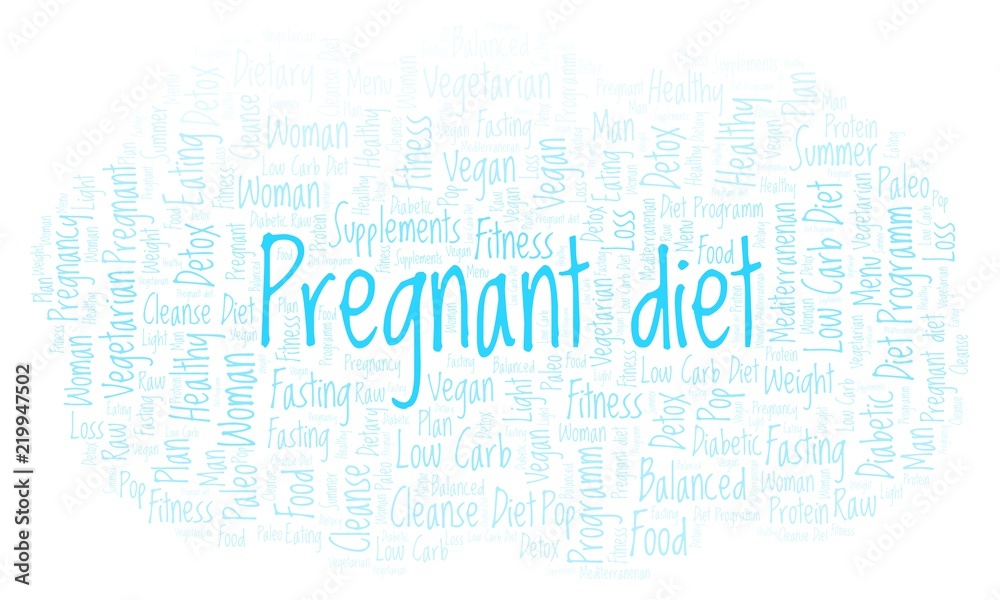 Word cloud with text Pregnant diet on a white background. Word cloud with text Pregnant diet on a white background.