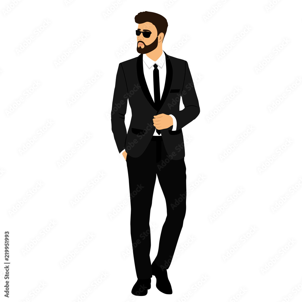 The groom. Gentleman. Businessman. Clothing. Wedding men's suit tuxedo The groom. Gentleman. Businessman. Clothing. Wedding men's suit tuxedo