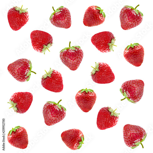 Fototapeta Naklejka Na Ścianę i Meble -  Tasty fresh strawberry on white background