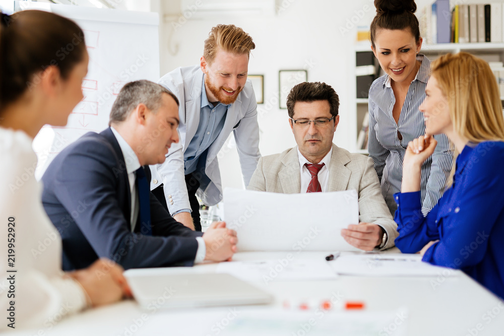 Succeful business partners brainstormin Succeful business partners brainstormin
