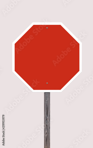 Stop Sign On Off White For Easy Extraction