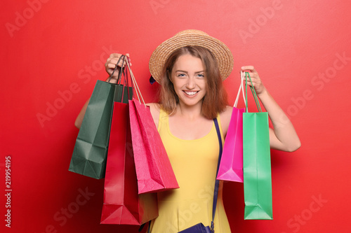 Beautiful young woman with ...