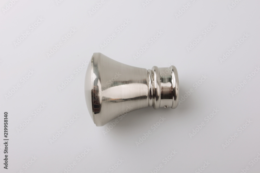 Tips for curtain poles on a white background. Ending for curtain eaves. Finials for curtain cornices.