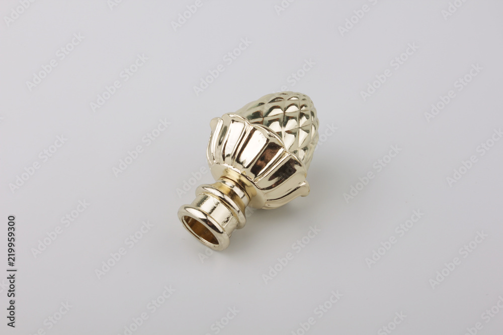 Tips for curtain poles on a white background. Ending for curtain eaves. Finials for curtain cornices. Tips for curtain poles on a white background. Ending for curtain eaves. Finials for curtain cornices.
