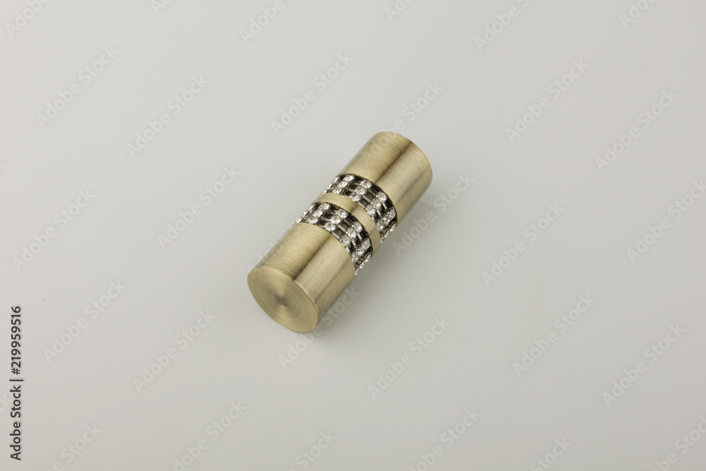 Naklejka premium Tips for curtain poles on a white background. Ending for curtain eaves. Finials for curtain cornices.