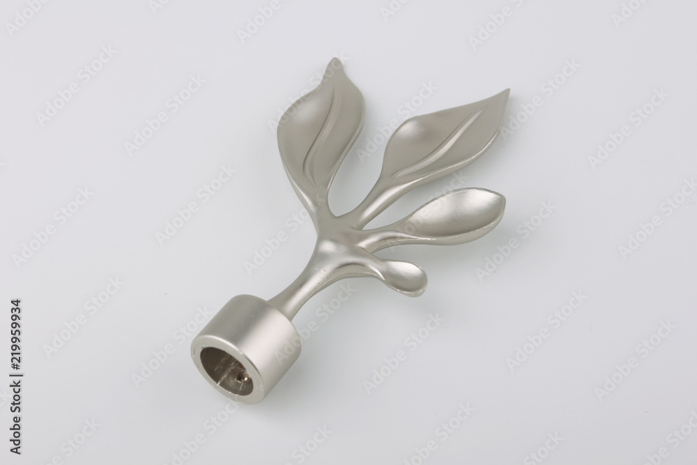 Tips for curtain poles on a white background. Ending for curtain eaves. Finials for curtain cornices.