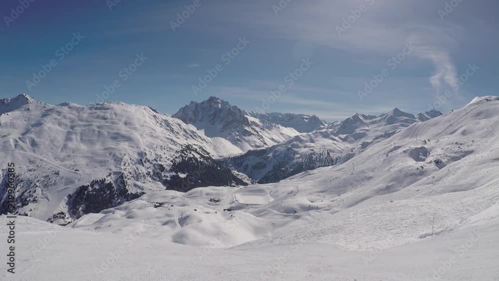 Panorama From The Top Of The Mountain On A Beauty Winter Ski Resort In Sunny Day Panorama From The Top Of The Mountain On A Beauty Winter Ski Resort In Sunny Day