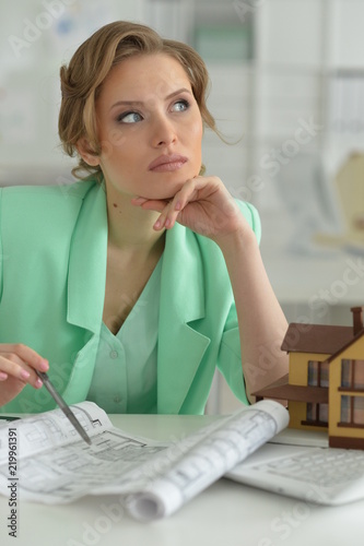 Portrait of a woman architect in offive photo