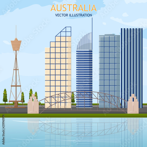 Australia architecture cityscape skyscrapers view Vector backgrounds