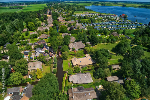 aerial view of Giethoorn village in the Netherlands