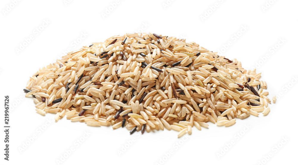 Heap of rice on white background Heap of rice on white background