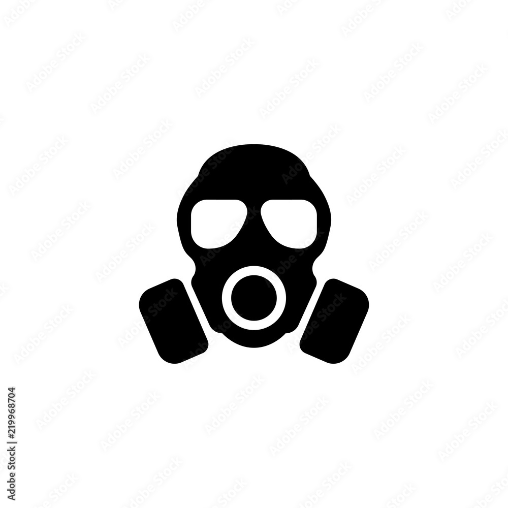Respirator, Gas Mask. Flat Vector Icon illustration. Simple black symbol on  white background. Respirator, Gas Mask sign design template for web and  mobile UI element Stock Vector | Adobe Stock