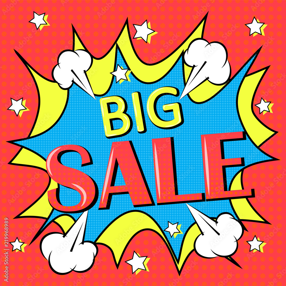 Big sale banner, signboard, decor for the store. Special offer. Background, vector.