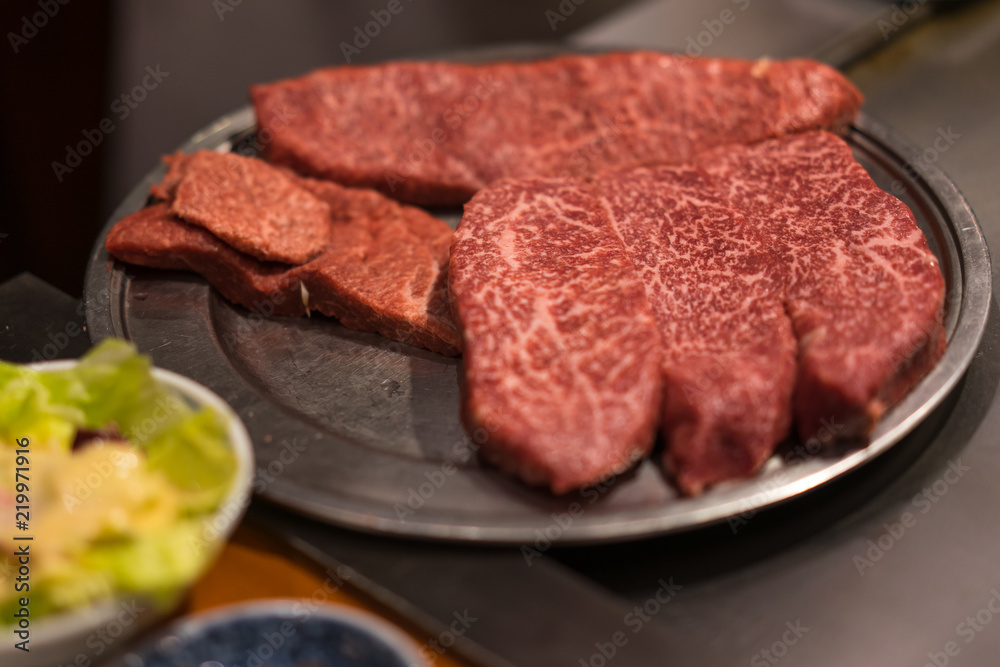 Steak of the high-quality Japanese beef