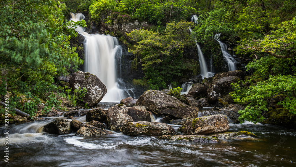 Fototapeta premium Inversnaid Waterfalls in the Scottish Highlands