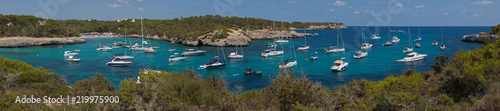 Wallpaper Mural Boats in the bay of Cala Mondrago on Mallorca
 Torontodigital.ca