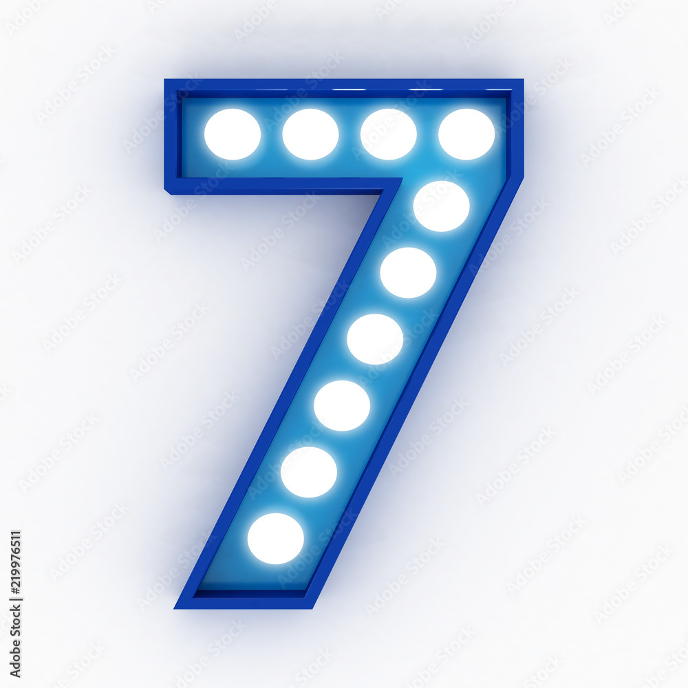 bulb neon sign number 3d render bulb neon sign number 3d render