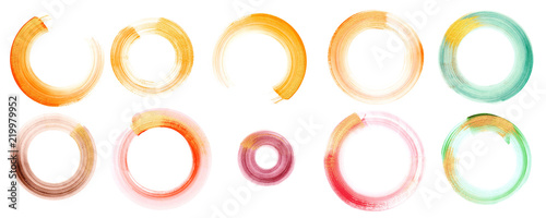 Painted circles with golden elements