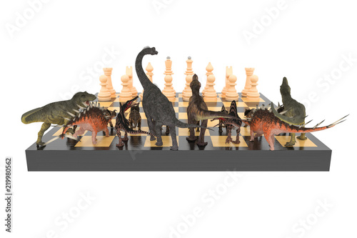шахматы с динозаврами начало © zeleniy9