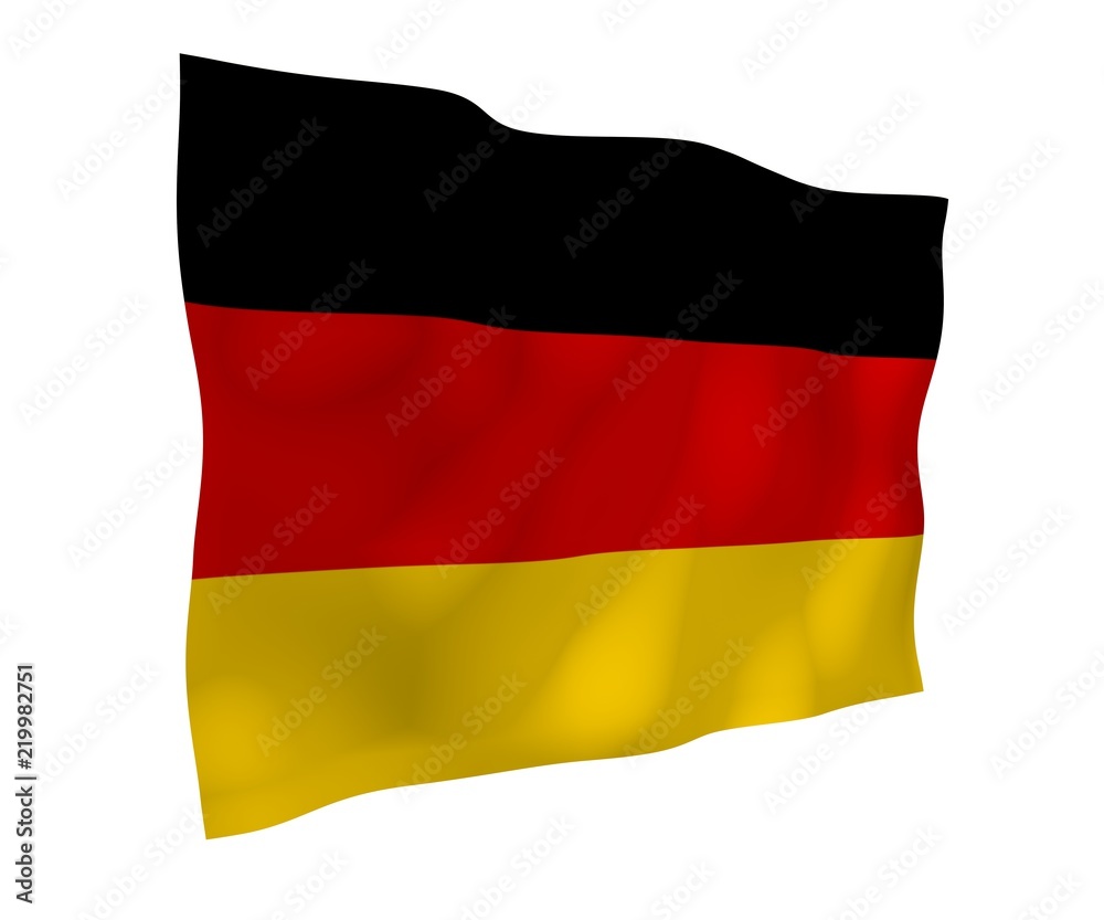 Flag of Germany. Wide format 3D illustration. State symbol of the Federal Republic of Germany. 3D rendering Flag of Germany. Wide format 3D illustration. State symbol of the Federal Republic of Germany. 3D rendering