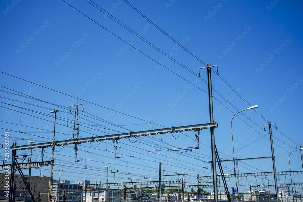 overhead power lines to power electric trains overhead power lines to power electric trains