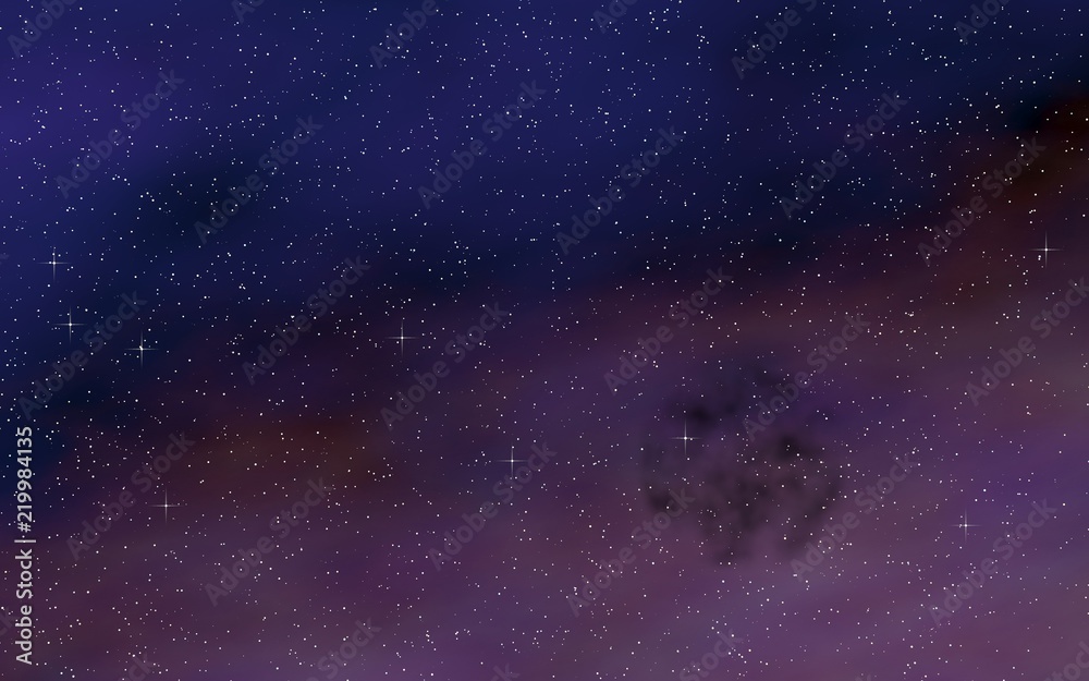 Colorful and beautiful space background. Outer space. Starry outer space texture. 3D illustration