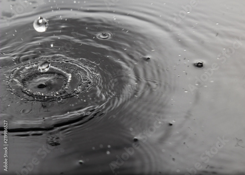 shiny water drops on black background. for designer, cover, web header page templates. © Maxim