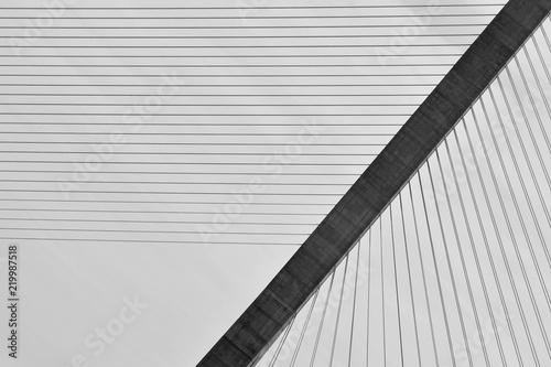 pattern of wire rope at suspension bridge - silhouette abstract background