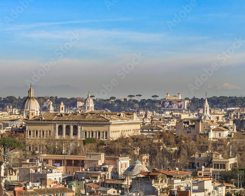 Rome Cityscape Aerial View from Trastevere Hill