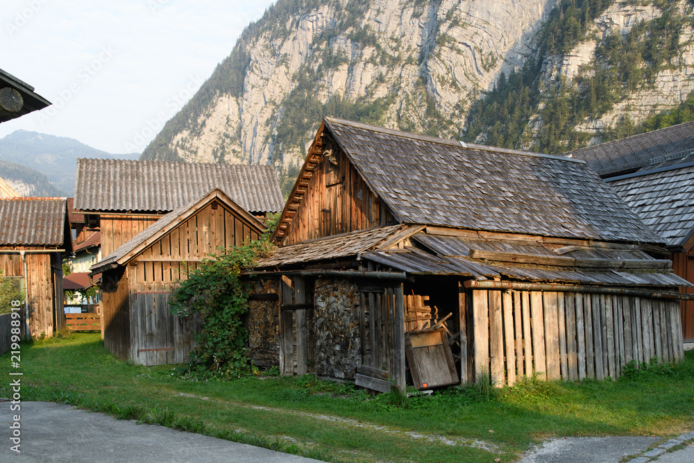 Old houses in Alpine village