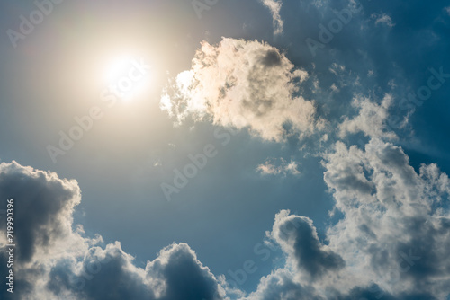 Sunny and cloudy sky background