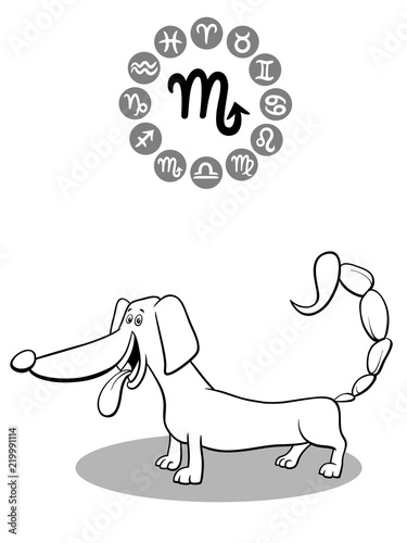 cartoon dog as Scorpio Zodiac sign