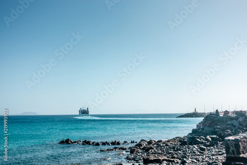 A ferry abandoning Lanzarote, Spain © A.Ruiz