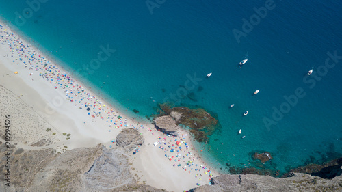 Aerial view of sandy beach