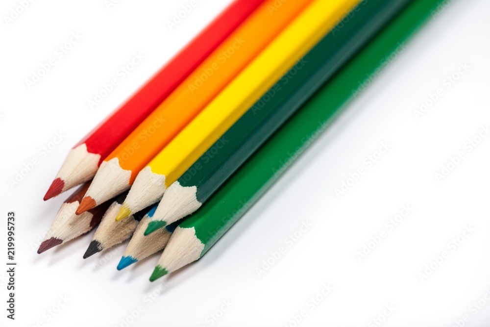Fototapeta premium stack of coloured pencils