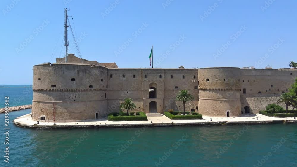 Italy, Taranto, 1view of the Aragonese castle,  durat. 20 sec.
