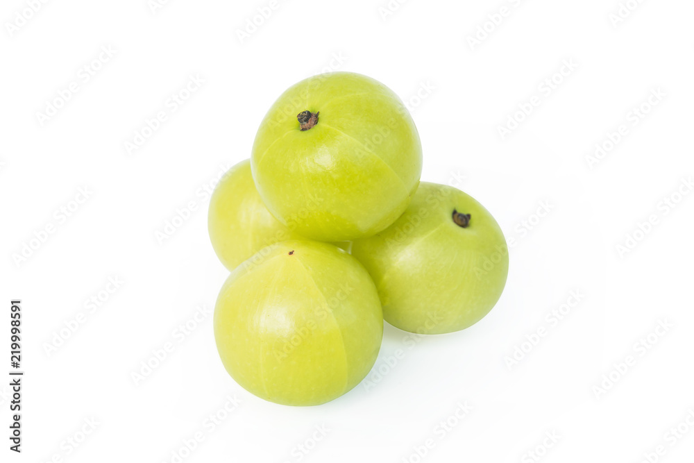 Indian gooseberry or Amla (Phyllanthus emblica) isolated on white background with clipping path Indian gooseberry or Amla (Phyllanthus emblica) isolated on white background with clipping path