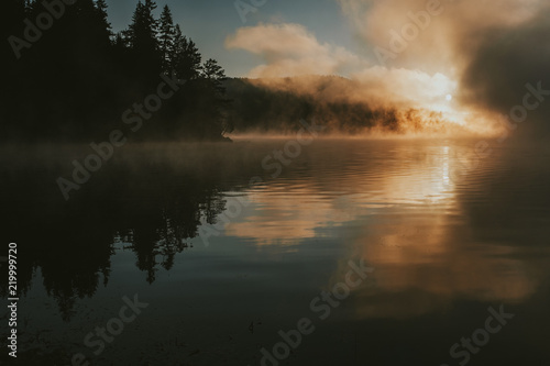 Sunrise on foggy lake © Wedding Nature Stock