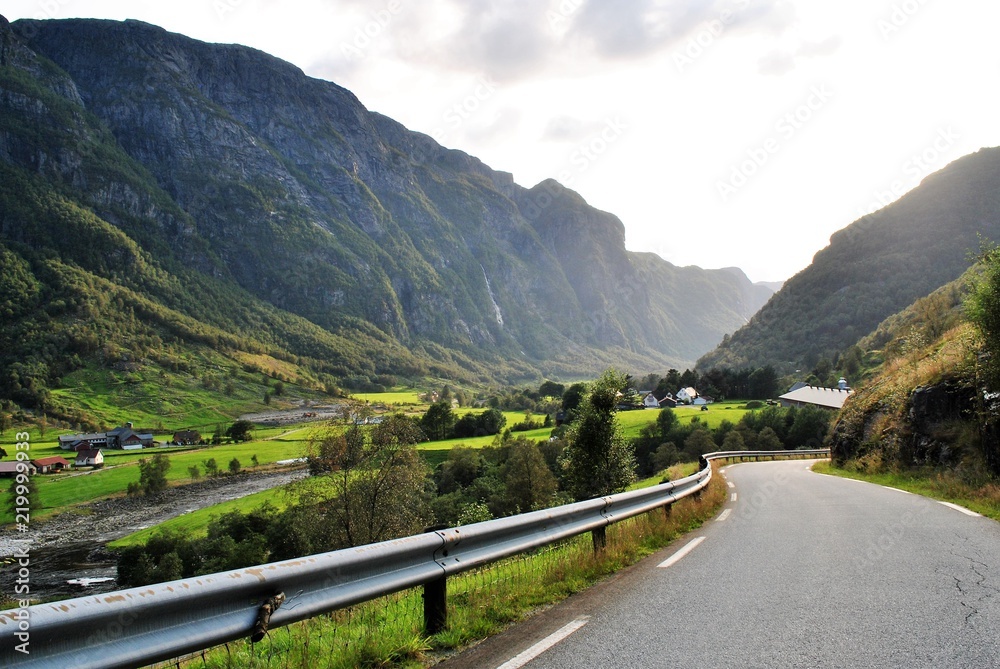 road in valley in summer Norway