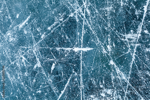 Natural ice scratched