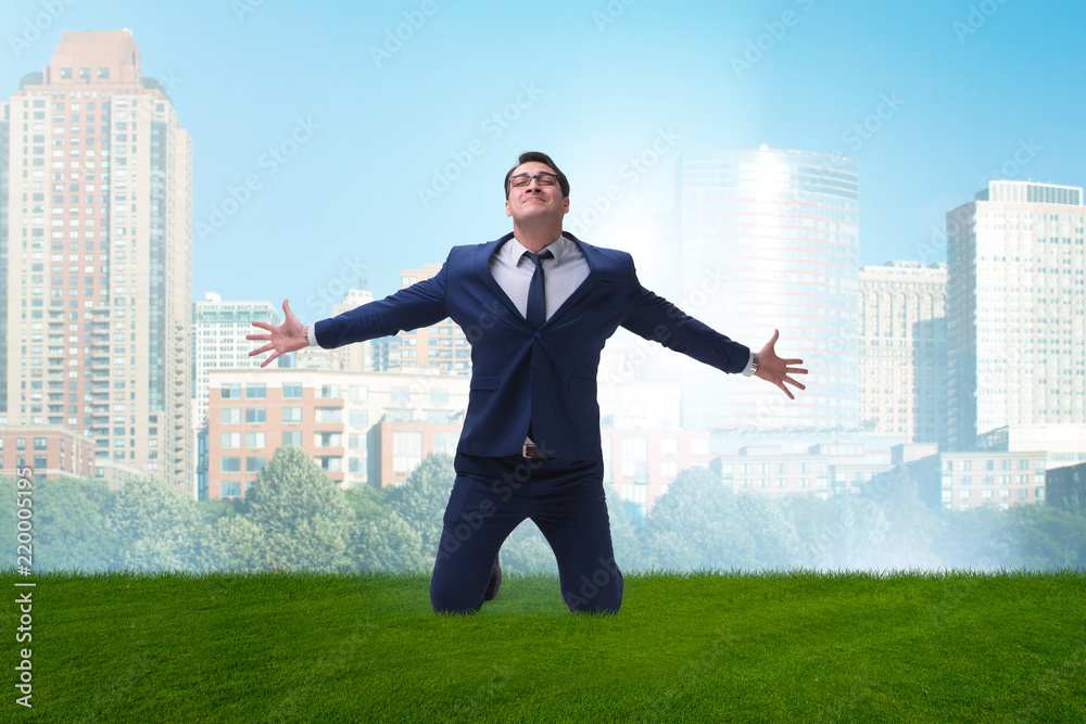 Businessman excited with new business opportunity Businessman excited with new business opportunity