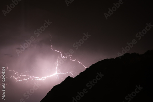 Forked lightning in the nighttime