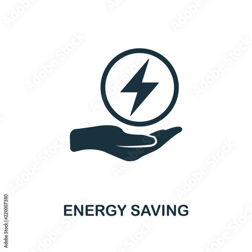 Energy Saving icon. Monochrome style design from power and energy icon collection. UI. Pixel perfect simple pictogram energy saving icon. Web design, apps, software, print usage.