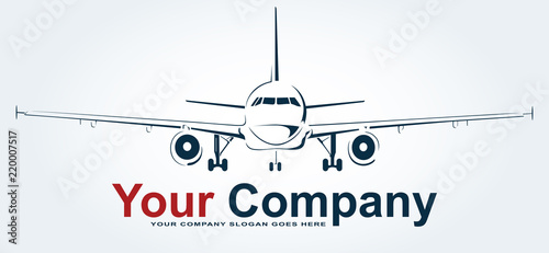 Plane Logo Abstract Lines Design. Creative vector icon. Vector illustration