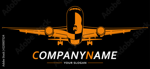 Plane Logo Abstract Lines Design. Creative vector icon. Vector illustration