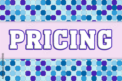 Pricing Logo bannner on multicolor geometric texture photo