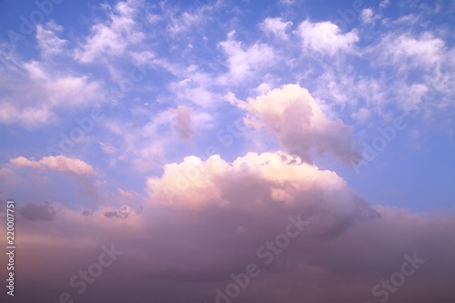 Background with clouds on blue sky